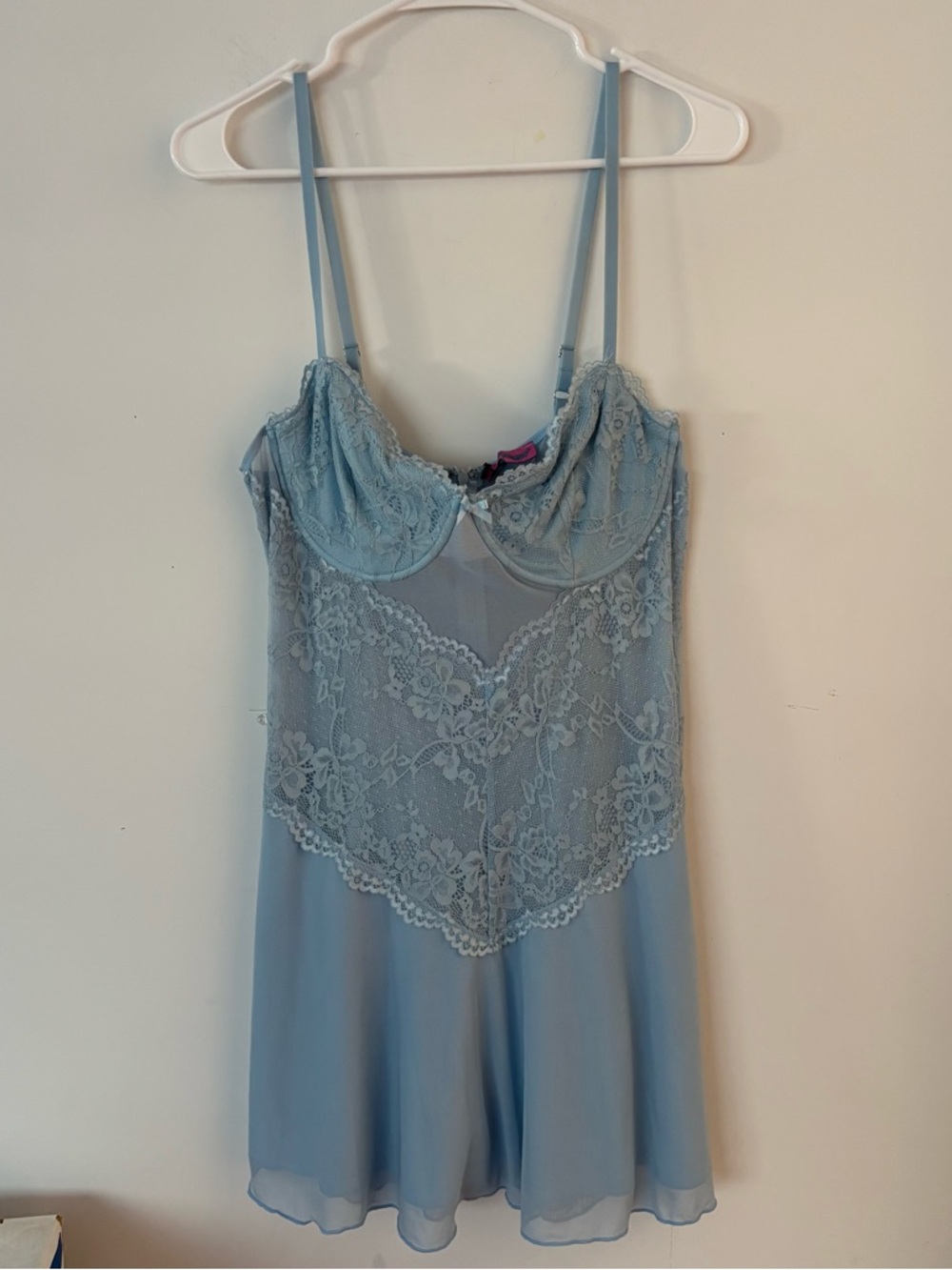 brand new! edikted cosmic lacey cupped dress in light blue🩵